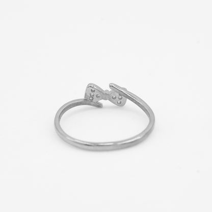 Side view of Zyrene Naira 925 silver ring showing slim lightweight band