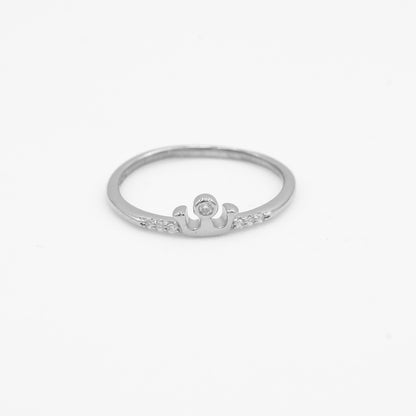 Side view of Zyrene Rani 925 silver ring showing slim lightweight band