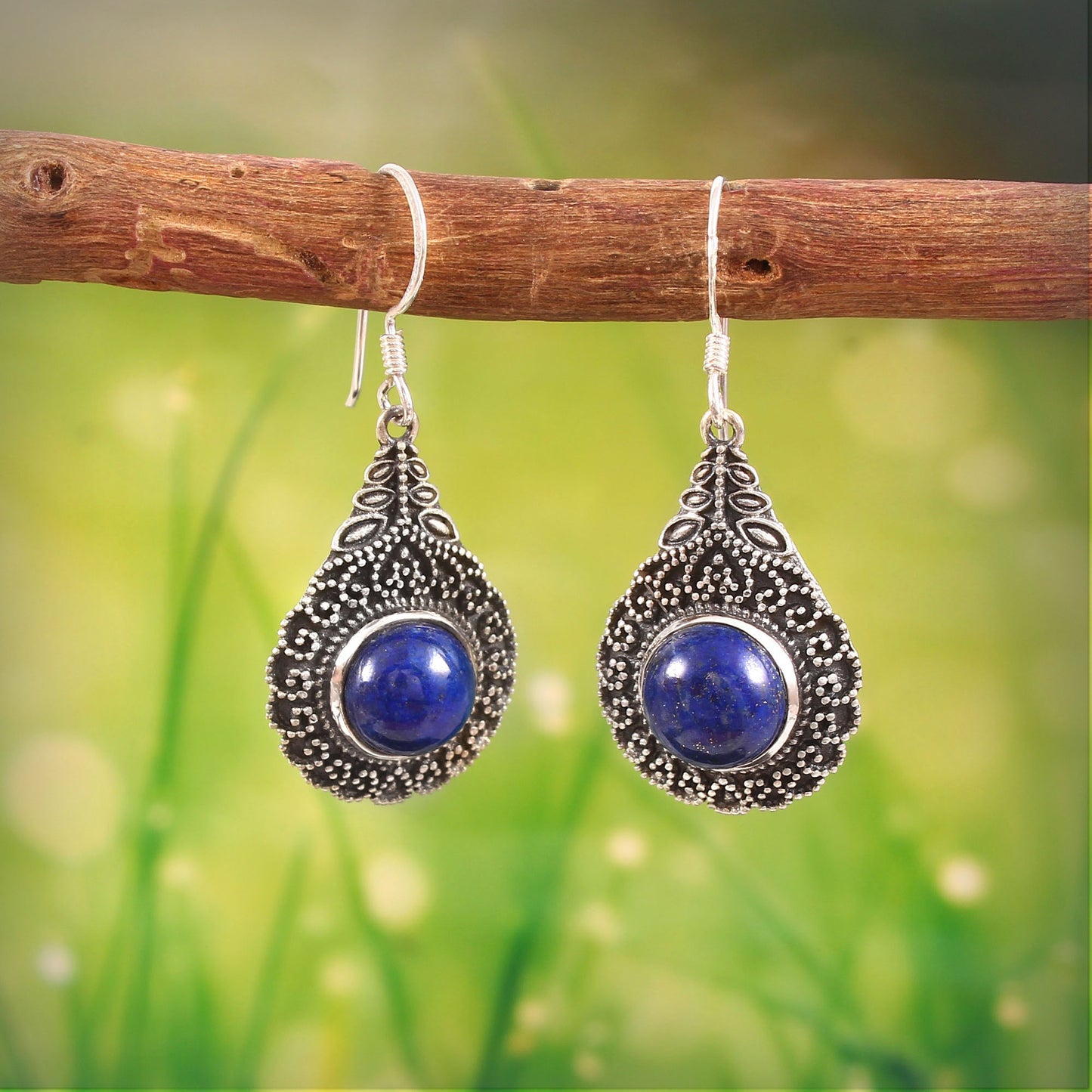 Auralis™ Vintage Lapis Drop Earrings | Sterling Silver | Old Soul Wisdom | Meaningful Gift for Her