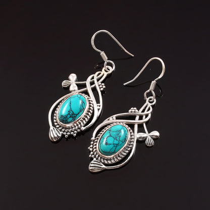 Seren™ Vintage Turquoise Flow Earrings | Sterling Silver | Old Soul Calm | Meaningful Gift for Her