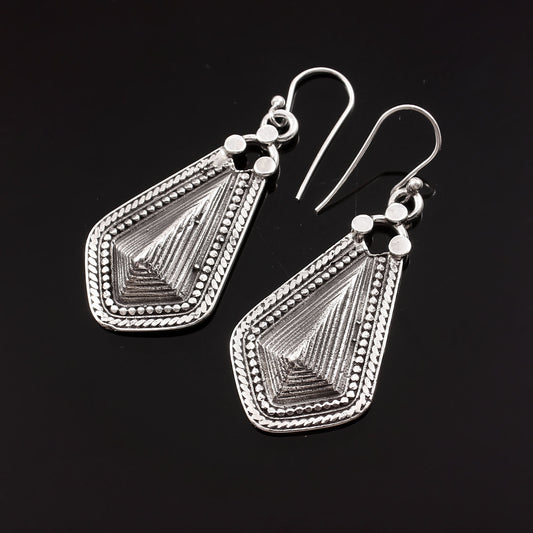 Astrae™ Silver Geometry Drop Earrings