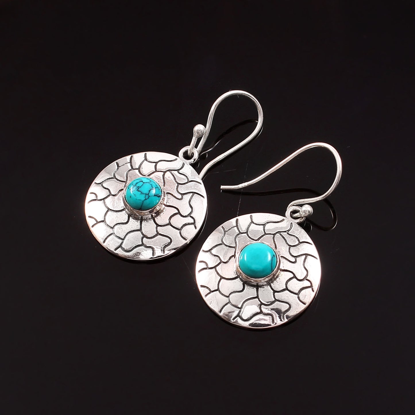 Solene™ Vintage Turquoise Medallion Earrings | Sterling Silver | Old Soul Balance | Meaningful Gift for Her