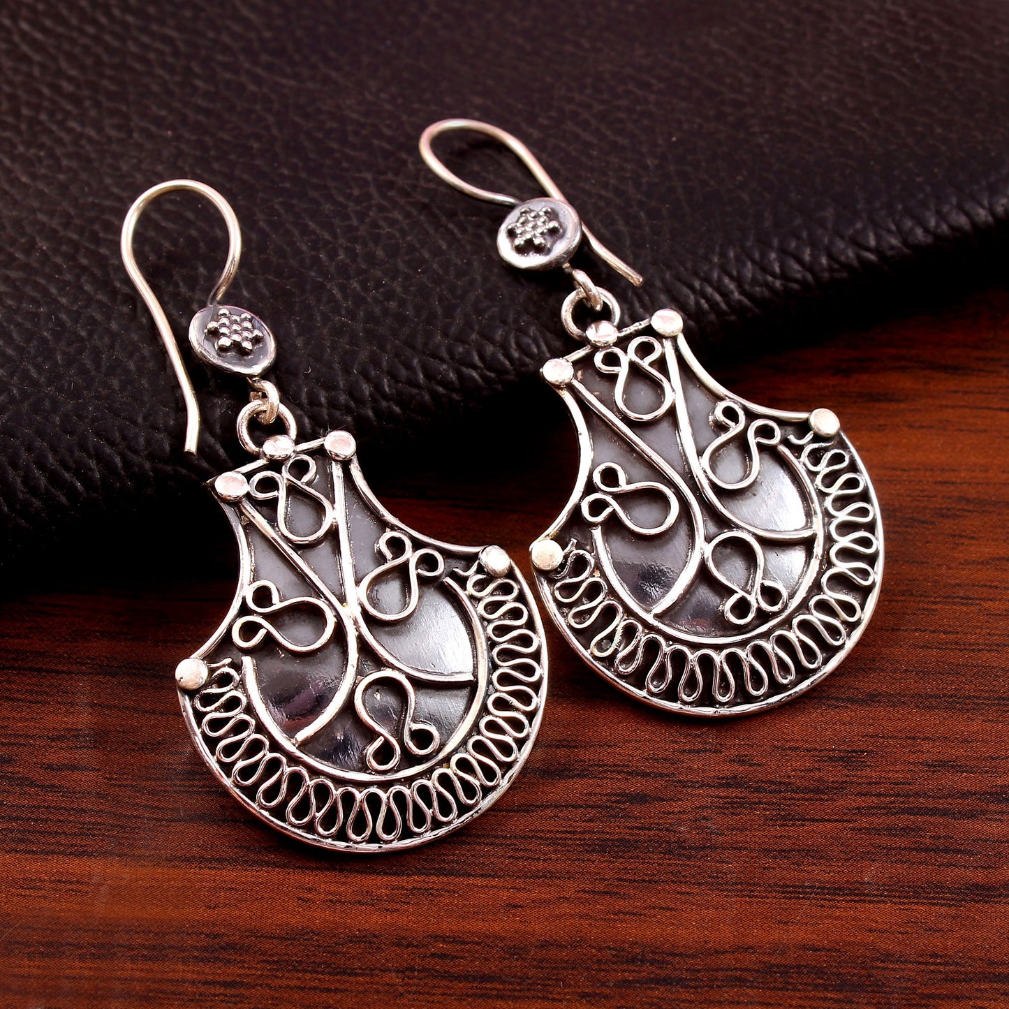 Zyrene Old Soul™ Filigree Drop Earrings – Vintage Silver Finish | Elegant Statement Earrings for Women | Perfect Gift for Her