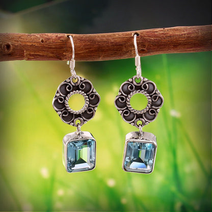 Lyra™ Vintage Sky Blue Drop Earrings | Sterling Silver | Old Soul Clarity | Meaningful Gift for Her