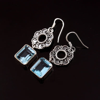 Lyra™ Vintage Sky Blue Drop Earrings | Sterling Silver | Old Soul Clarity | Meaningful Gift for Her