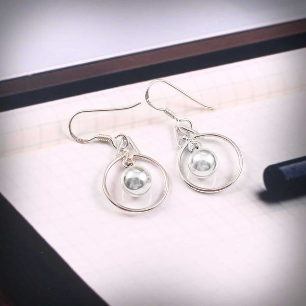 Zyrene Pure Loop™ Drop Earrings – Minimal Silver Finish | Elegant Everyday Earrings for Women | Perfect Gift for Her