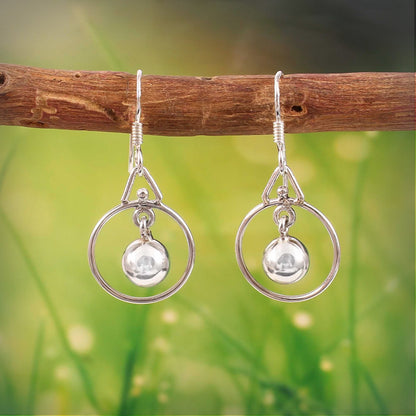 Zyrene Pure Loop™ Drop Earrings – Minimal Silver Finish | Elegant Everyday Earrings for Women | Perfect Gift for Her