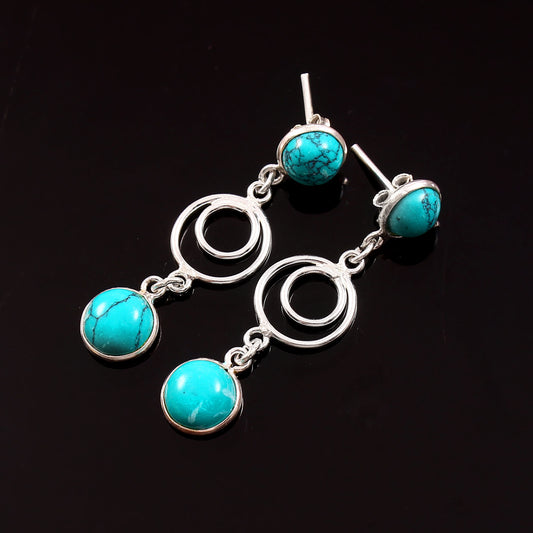 Aria™ Turquoise Harmony Drop Earrings | Sterling Silver | Old Soul Ease | Thoughtful Gift for Her