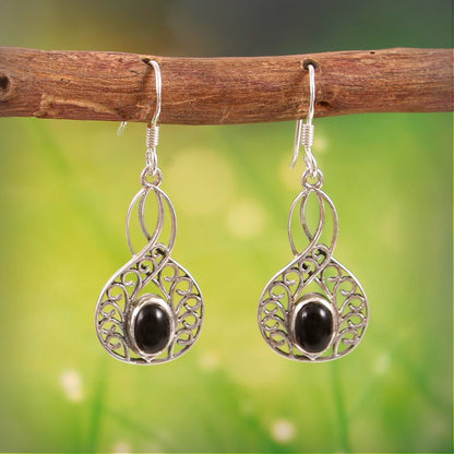 Elara™ Vintage Black Onyx Drop Earrings | Sterling Silver | Old Soul Grace | Meaningful Gift for Her