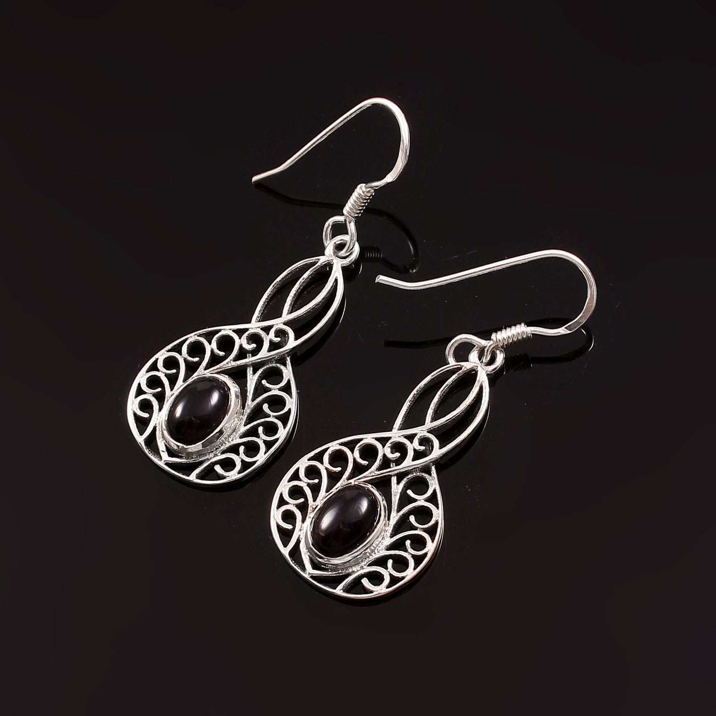 Elara™ Vintage Black Onyx Drop Earrings | Sterling Silver | Old Soul Grace | Meaningful Gift for Her