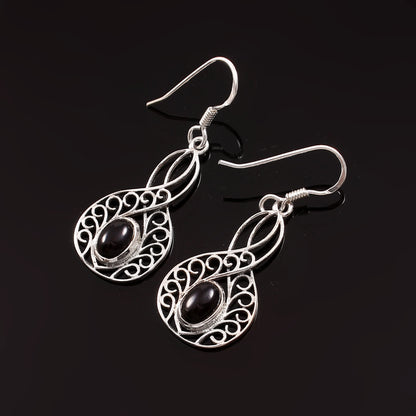 Elara™ Vintage Black Onyx Drop Earrings | Sterling Silver | Old Soul Grace | Meaningful Gift for Her