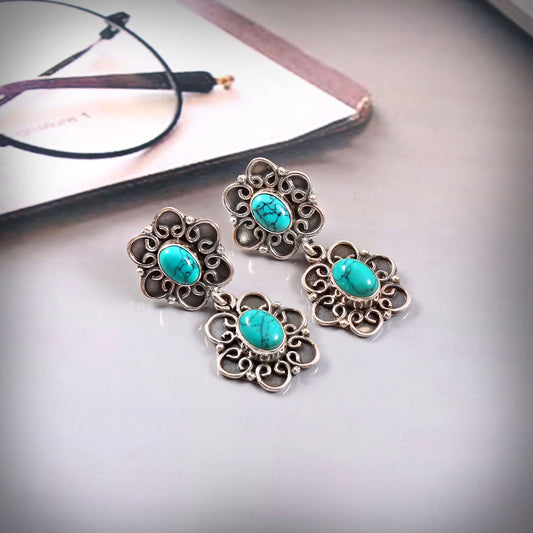 Celestine™ Vintage Turquoise Bloom Set | Sterling Silver | Old Soul Harmony | Meaningful Gift for Her
