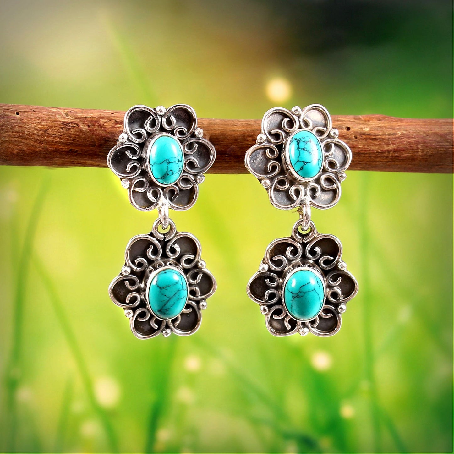 Celestine™ Vintage Turquoise Bloom Set | Sterling Silver | Old Soul Harmony | Meaningful Gift for Her
