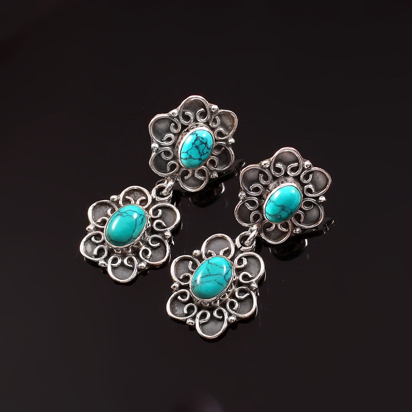Celestine™ Vintage Turquoise Bloom Set | Sterling Silver | Old Soul Harmony | Meaningful Gift for Her