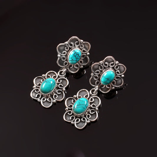 Celestine™ Vintage Turquoise Bloom Set | Sterling Silver | Old Soul Harmony | Meaningful Gift for Her