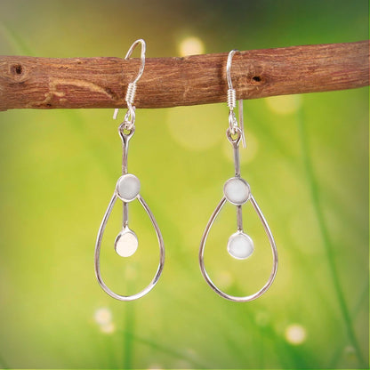 Zyrene Drift Drop™ Earrings – Silver Tone | Minimal Teardrop Dangle Earrings for Women | Lightweight Everyday Jewelry