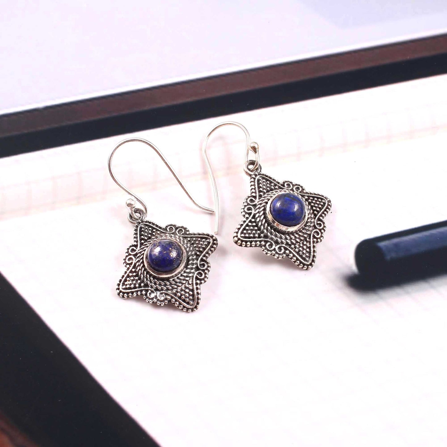 Astryn™ Vintage Lapis Star Earrings | Sterling Silver | Old Soul Magic | Meaningful Gift for Her