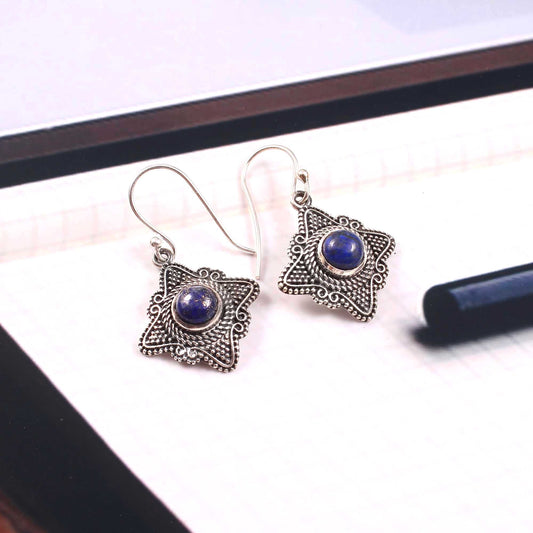 Astryn™ Vintage Lapis Star Earrings | Sterling Silver | Old Soul Magic | Meaningful Gift for Her