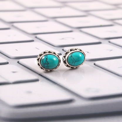 Mirelle™ Vintage Turquoise Stud Earrings | Sterling Silver | Old Soul Calm | Thoughtful Gift for Her
