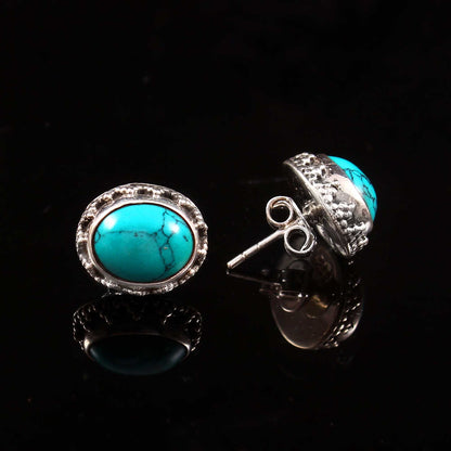 Mirelle™ Vintage Turquoise Stud Earrings | Sterling Silver | Old Soul Calm | Thoughtful Gift for Her