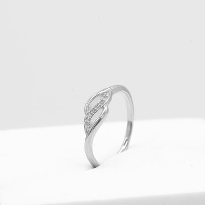 Front view of Anaya infinity ring in 925 sterling silver by Zyrene