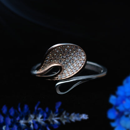 Ignis™ by Zyrene – Dual-Tone Leaf Statement Ring | 925 Sterling Silver | Lifetime Plating & 6-Month Warranty