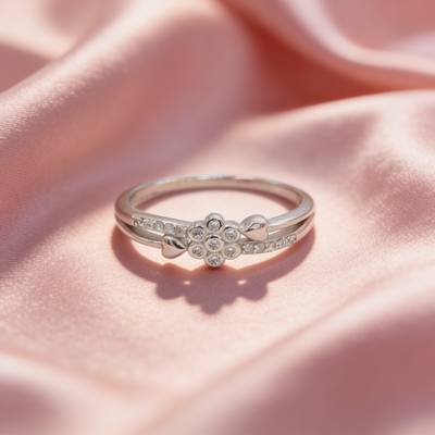 Myra™ Flower Heart Ring by Zyrene — 925 Silver Ring
