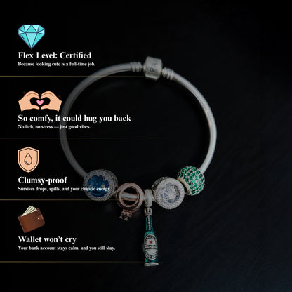 Nakhrewali™ by Zyrene – 925 Silver Drama Charm Bracelet | Premium Plating + 6 Months Warranty | Quirky Gifting for Bold Babes