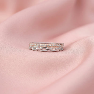 Catenara™ by Zyrene – Chain-Link Glam Band | Dual-Tone 925 Silver | Premium Lifetime Plating & 6-Month Warranty Included
