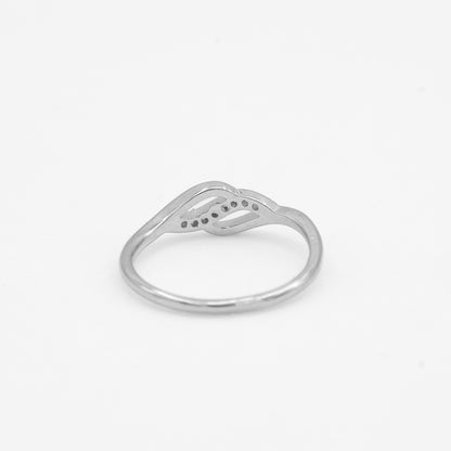 Side view of Zyrene Anaya 925 silver ring showing slim lightweight band
