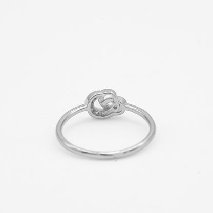 Side view of Zyrene Mira 925 silver ring showing slim lightweight band