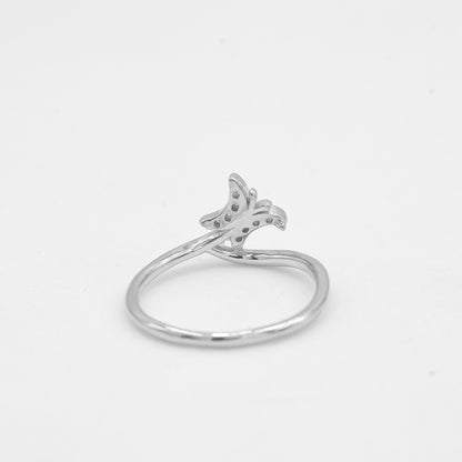 Side view of Zyrene Pihu 925 silver ring showing slim lightweight band