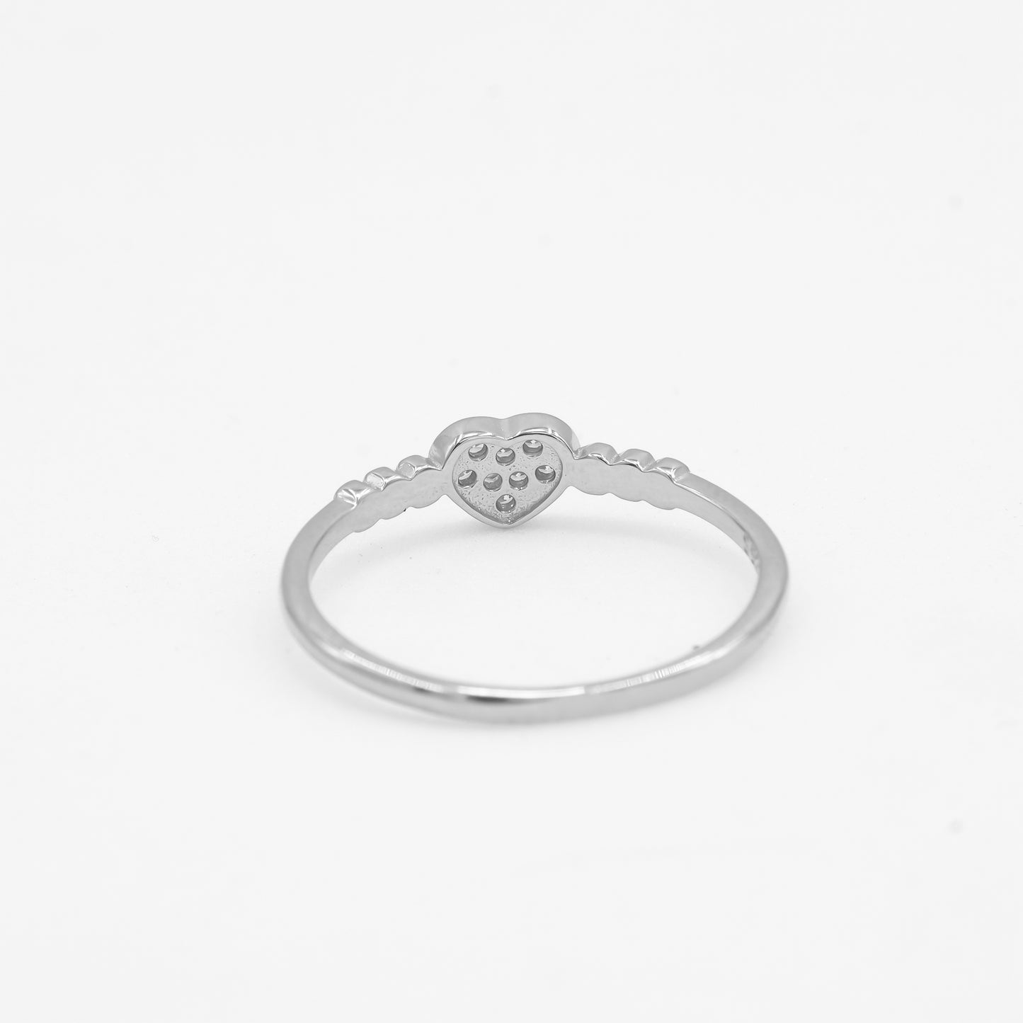 Side view of Zyrene Siya 925 silver ring showing slim lightweight band