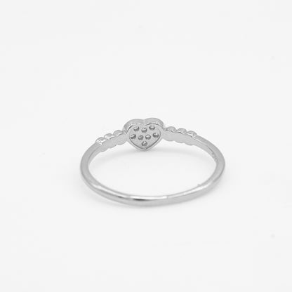 Side view of Zyrene Siya 925 silver ring showing slim lightweight band