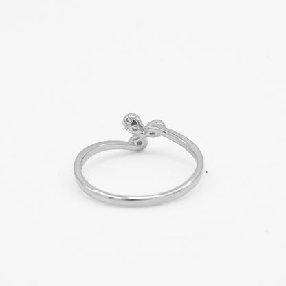 Side view of Zyrene Tara 925 silver ring showing slim lightweight band
