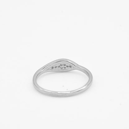 Side view of Zyrene Zoya 925 silver ring showing slim lightweight band