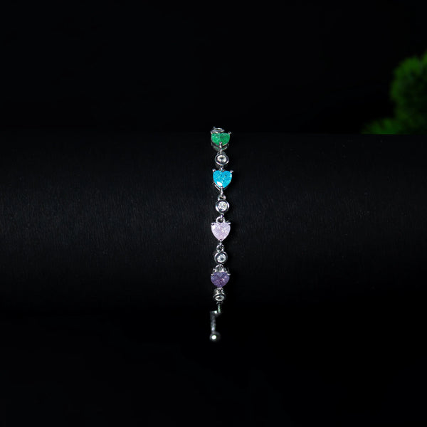 Lovelle™ by Zyrene –– Pastel Heart Adjustable Bracelet | 925 Sterling Silver | Universal Fit