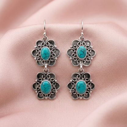 Celestine™ Vintage Turquoise Bloom Set | Sterling Silver | Old Soul Harmony | Meaningful Gift for Her