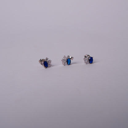 Saphira™ by Zyrene – Royal Blue Sparkle Pendant & Earrings Set | 925 Sterling Silver | Luxe Minimal Drip