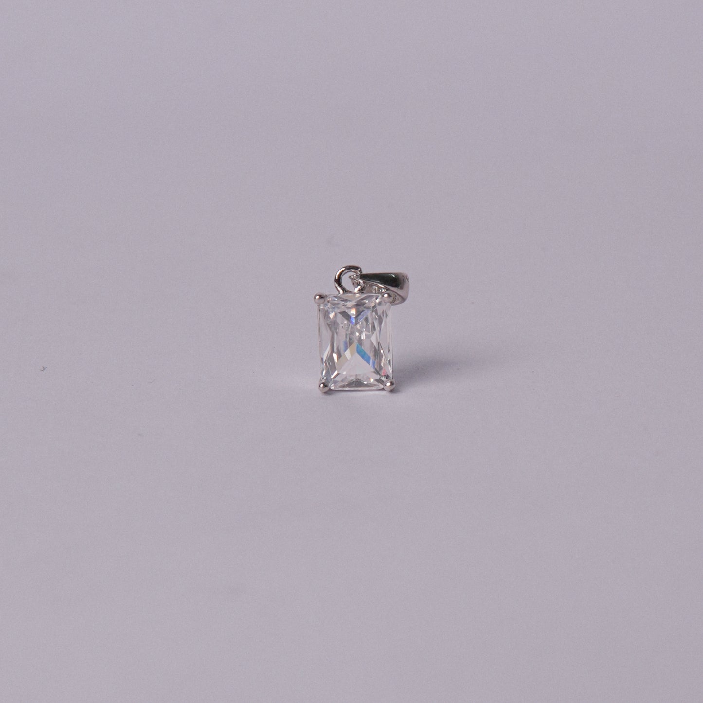 Lumiera™ by Zyrene – Crystal Emerald-Cut Pendant & Earrings Set | Minimal Luxe Glow | Everyday Silver Shine