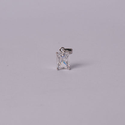 Lumiera™ by Zyrene – Crystal Emerald-Cut Pendant & Earrings Set | Minimal Luxe Glow | Everyday Silver Shine