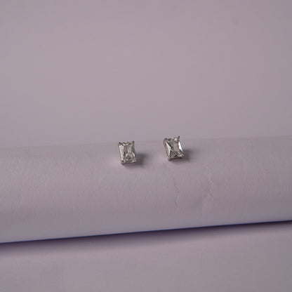 Lumiera™ by Zyrene – Crystal Emerald-Cut Pendant & Earrings Set | Minimal Luxe Glow | Everyday Silver Shine