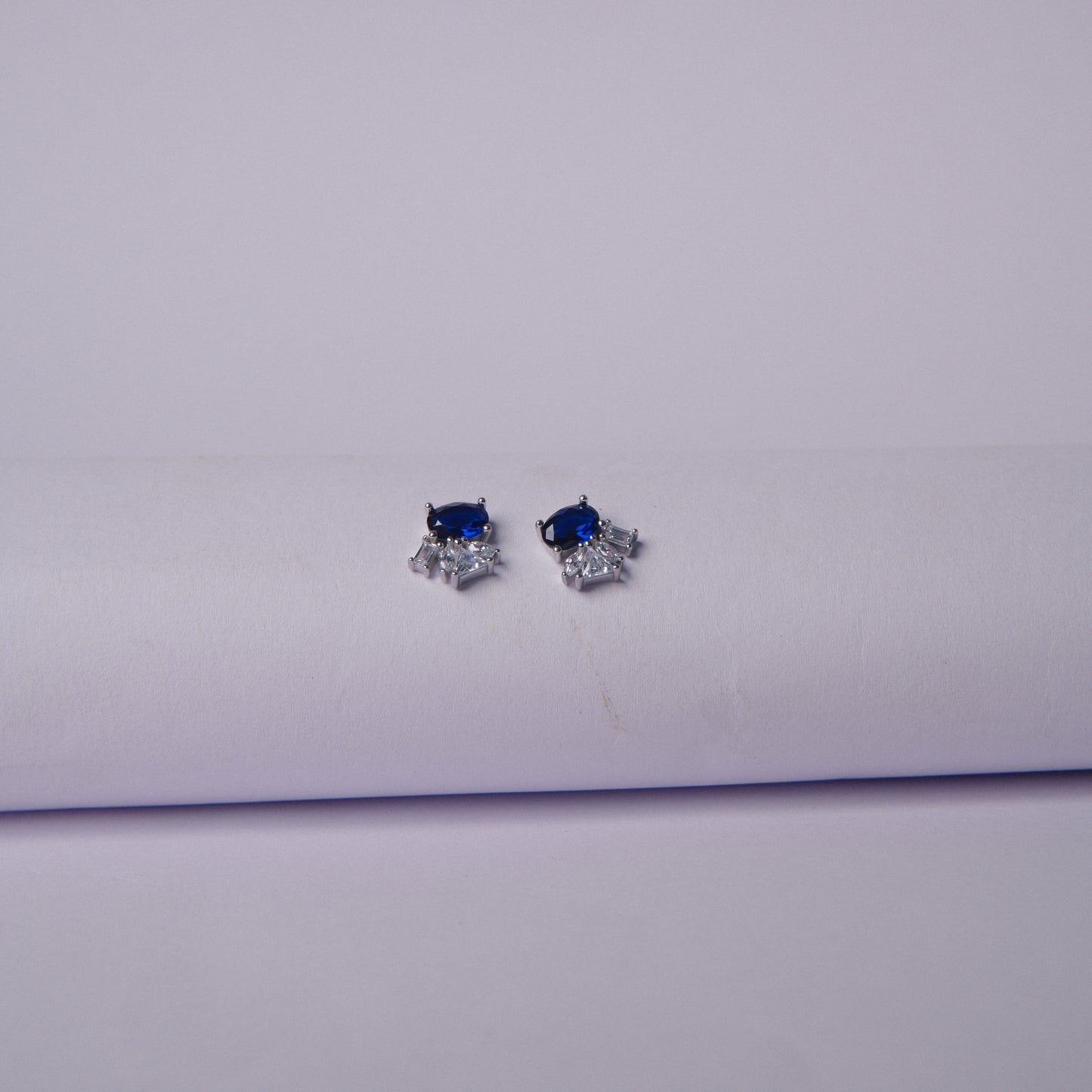 Saphira™ by Zyrene – Royal Blue Sparkle Pendant & Earrings Set | 925 Sterling Silver | Luxe Minimal Drip