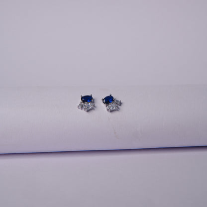 Saphira™ by Zyrene – Royal Blue Sparkle Pendant & Earrings Set | 925 Sterling Silver | Luxe Minimal Drip