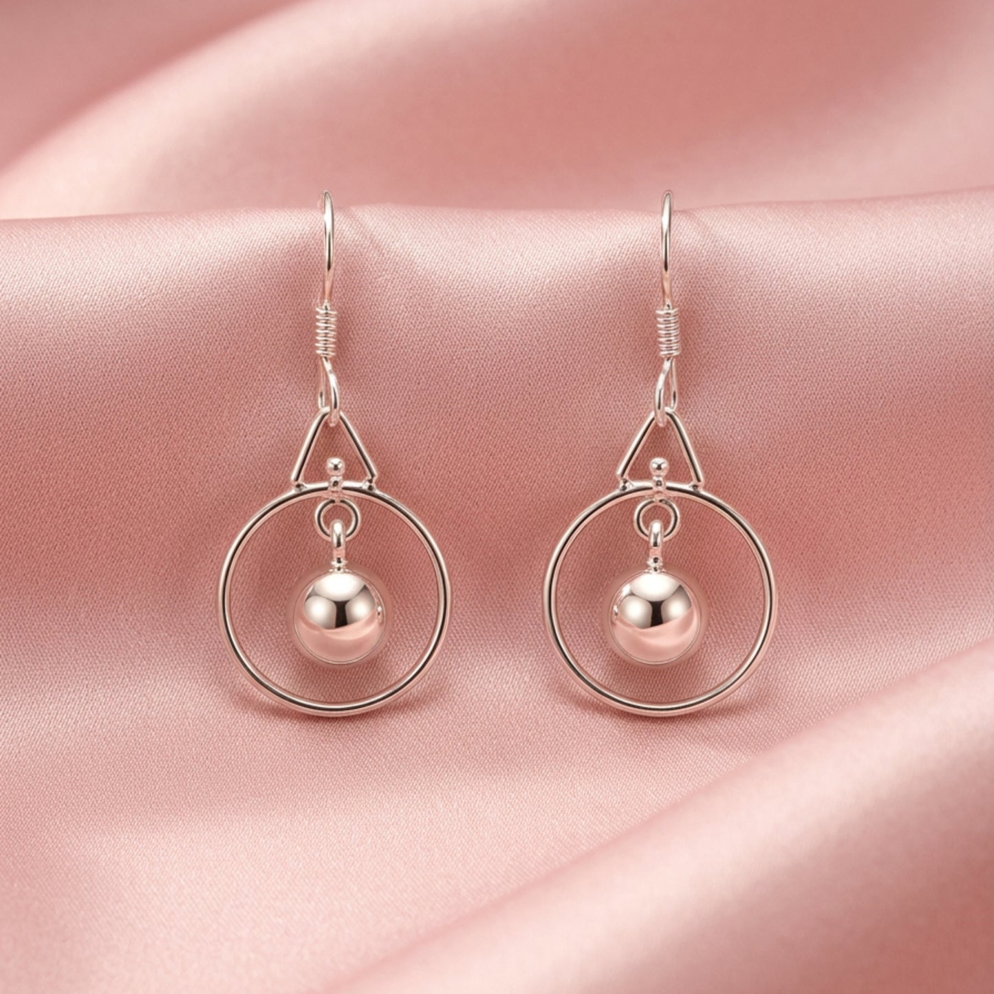 Zyrene Pure Loop™ Drop Earrings – Minimal Silver Finish | Elegant Everyday Earrings for Women | Perfect Gift for Her
