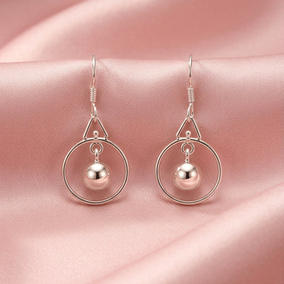 Zyrene Pure Loop™ Drop Earrings – Minimal Silver Finish | Elegant Everyday Earrings for Women | Perfect Gift for Her
