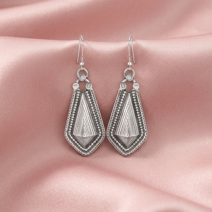 Astrae™ Silver Geometry Drop Earrings