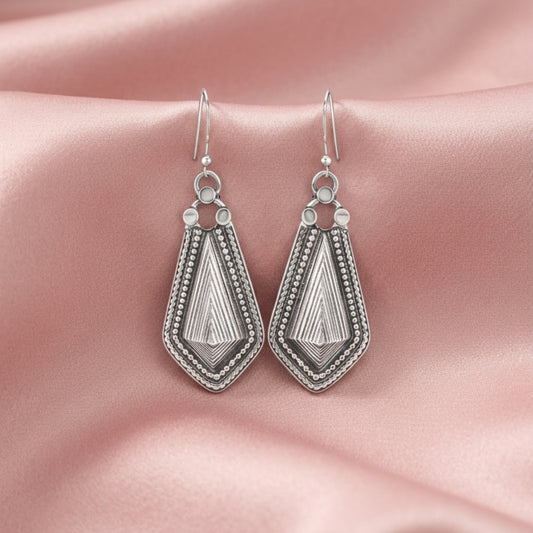 Astrae™ Silver Geometry Drop Earrings