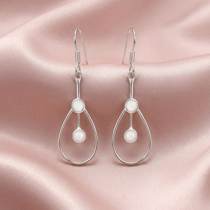 Zyrene Drift Drop™ Earrings – Silver Tone | Minimal Teardrop Dangle Earrings for Women | Lightweight Everyday Jewelry