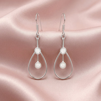 Zyrene Drift Drop™ Earrings – Silver Tone | Minimal Teardrop Dangle Earrings for Women | Lightweight Everyday Jewelry